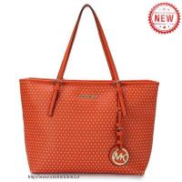 michael kors jet set geperforeerd reizen medium oranje bakken Handtassen Prijzen 02h1q803